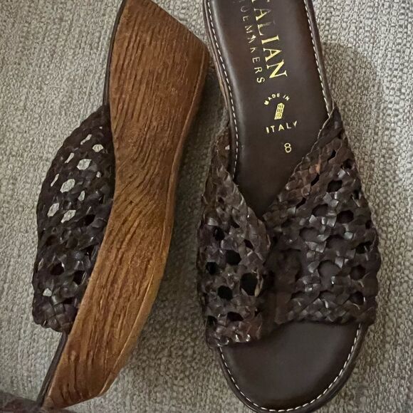 Italian Shoemakers size 8 made in Italy woven wedges - Picture 5 of 7